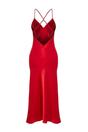 Red WOVCOR Red Button Front V-Neck Satin Strappy Maxi Nightdress, Image 2 of 3
