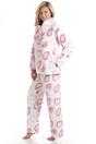 White Supersoft Heart Print Fleece Pyjama Set, Image 5 of 5