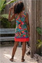 Red Tropical Border Tie Detail Shift Dress, Image 3 of 4