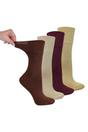 Brown 4 Pack Ladies Bamboo Diabetic Socks Soft Breathable Non Binding Socks, Image 1 of 4