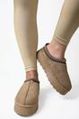 Camel iKrush Camel Jolene Aztec Detail Low Ankle Platform Slipper Boots, Image 6 of 8