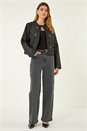 Black Quilted Velvet Trim Jacket, Image 3 of 7