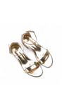 Gold XY LONDON Gold 'Tate' Low Block Heel Sandals With Ankle Strap, Image 5 of 5