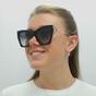 Black Alexander McQueen Black Cat Eye Black Silver  Grey Gradient AM0375S, Image 2 of 3