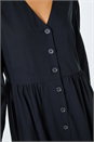 Black Button Through Midi Dress, Image 4 of 5