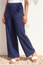 Navy  Petite Textured Stretch Trouser, Image 2 of 4