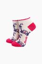 Cream Cats in Love Bamboo Trainer Socks in Cream, Image 1 of 4