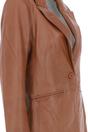 Tan 'Lucia' Real Leather Fashion Single Breasted Blazer, Image 3 of 5