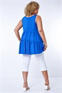 Blue Curve Plain Tiered Tunic Vest Top, Image 3 of 5