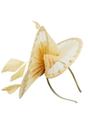 Beige SVNX Beige Spiral Circular Brim Fascinator with Feathers Burst, Image 2 of 3