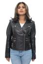 Black Leather Brando Biker Jacket-Loddon, Image 1 of 7
