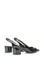 Black XY LONDON Black 'Selena' Slingback Mid Heels With Square Toe, Image 6 of 6
