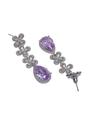 Lilac Diva Triple Flower Drop Earrings, Image 3 of 5