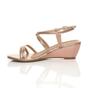 Rose Gold Mid Wedge Heel Crossed Straps Sandals, Image 3 of 6