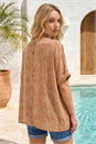 Camel Floral Geometric Textured Top, Image 3 of 4