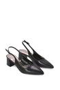 Black 'Virelai' Shimmer Low Block Heels With Slingback, Image 5 of 6