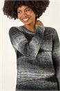 Black Colour Block Knit Jumper, Image 4 of 5