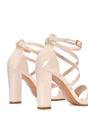Beige XY LONDON Beige 'Briella' Strappy Sandals With High Block Heels, Image 6 of 6