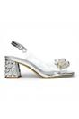 Silver Womens Block Heel Sandals - Marlene 12, Image 1 of 7