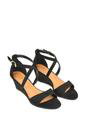 Black 'Kylie' Strappy Sandal Wedge Heels With Ankle Strap, Image 4 of 6