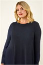Blue Curve Glitter Chiffon Hem Tunic Top, Image 4 of 5