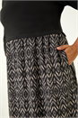 Charcoal Curve Contrast Print Skirt Midi Dress, Image 5 of 5