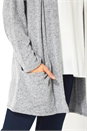 Grey Longline Edge to Edge Cardigan, Image 4 of 5