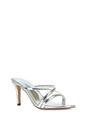 Silver XY LONDON Silver 'Angel' Stiletto High Heel Mule Sandals, Image 2 of 6
