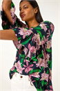 Pink Floral Flare Sleeve Top, Image 1 of 5