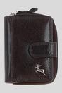 Chocolate Real Leather Compact Purse, Image 1 of 3
