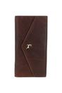 Dark Brown 'Il Denaro' Vintage Wash Large 12 Card Real Leather Purse, Image 1 of 3