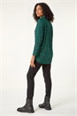Green Print Relaxed Cowl Neck Tunic Top, Image 3 of 5