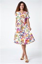 Multi Floral Print Cotton Midi Dress, Image 1 of 5