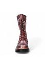 Red Womens Leather Gothic High Boots -INCASO, Image 5 of 7