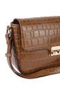 Tan Ashwood Leather Tan 'Elegance' Croc Embossed Leather Cross Body Bag, Image 2 of 5