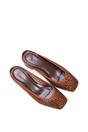 Brown XY LONDON Brown 'Brooklyn' Square Toe Court Shoe Mule Block Heels With Crystal Mesh, Image 6 of 6