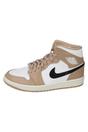 White Air Jordan 1 Mid Trainers, Image 1 of 6