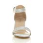 Silver AJVANI Silver Mid Block Heel Ankle Strap Sandals, Image 6 of 6