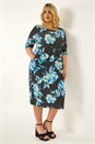Blue Curve Floral Print Pocket Dress, Image 1 of 5