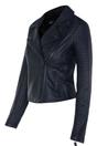 Black Leather Matt Vintage Brando Biker Jacket, Image 2 of 4