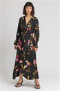 Black Floral Print Maxi Dress, Image 3 of 4