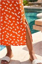 Orange Lemon Print Midi Dress, Image 4 of 4