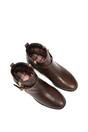 Brown XY LONDON Brown 'Lorna' Flat Low Heel Ankle Booties With Decorative Buckle and Zip, Image 4 of 7