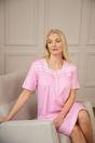 Pink Camille Lingerie Pink Cotton Short Sleeve Polka Dot Nightdress, Image 5 of 6