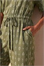 KHAKI Petite Border Print Cropped Jumpsuit, Image 4 of 4