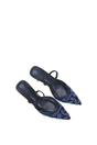 Navy Embroidered Slingback Mesh Court Shoes, Image 6 of 6
