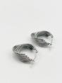 Silver Ribbed Hoops, Image 5 of 5