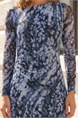 Grey Petite Abstract Mesh Dress, Image 4 of 4