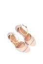 Beige Stiletto Heel Open Toe Sandals With Ankle Strap, Image 6 of 6