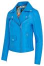 Blue Infinity Leather Blue Brando Biker Leather Jacket-Broome, Image 2 of 7